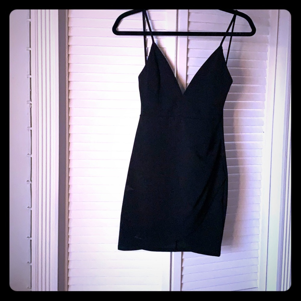 Black ruched bodycon dress by Blue Crush